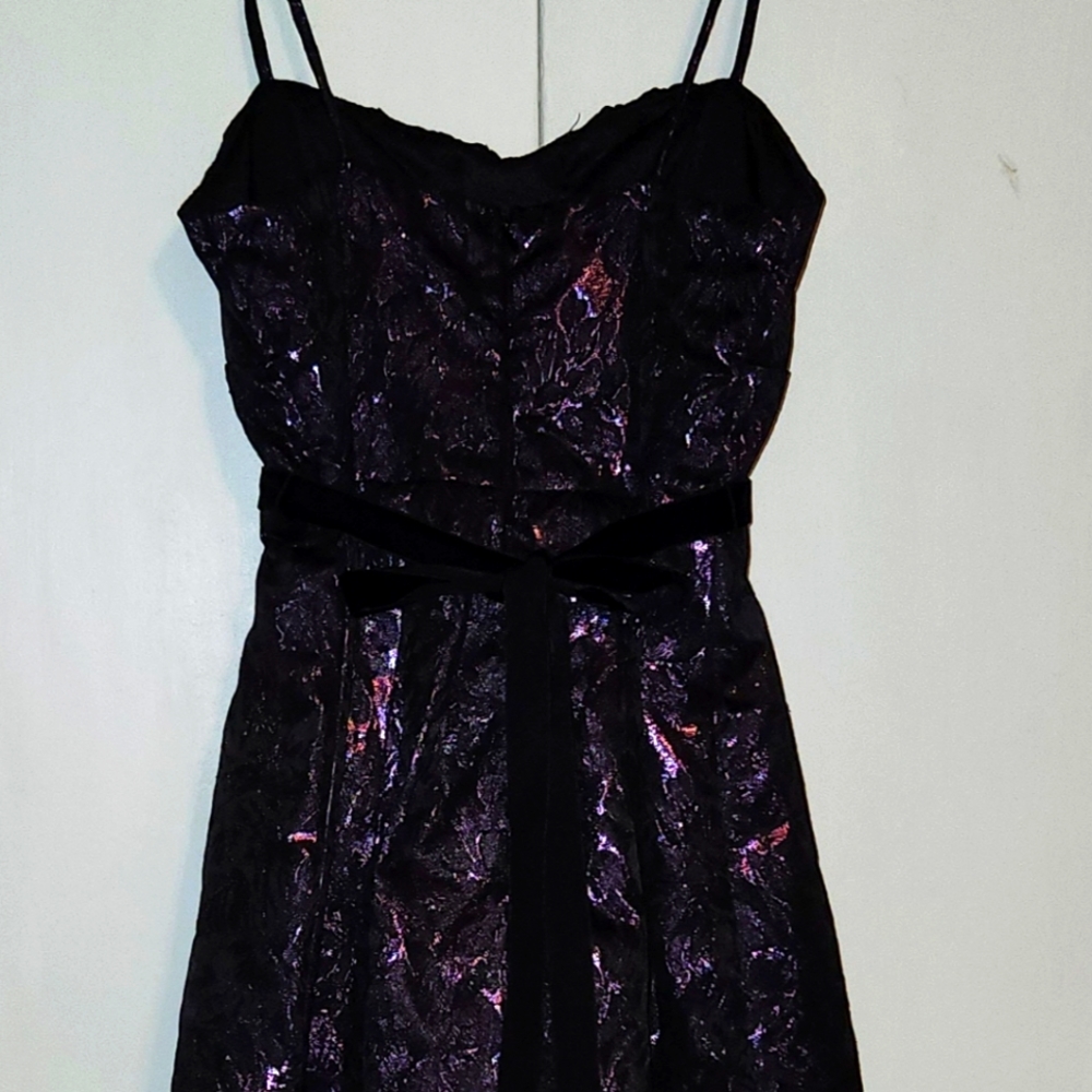 Short black dress with specks of purple